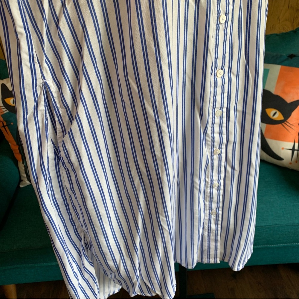 GNW Embroidered Pinstripe Shirt Dress - Picture 3 of 9